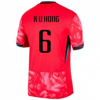גברים דרום קוריאה Ki-Uk Hong #6 אָדוֹם ג'רזי ביתית 24-26 חולצה קצרה
