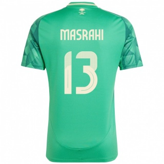 גברים ערב הסעודית Mubarak Masrahi #13 יָרוֹק ג'רזי ביתית 24-26 חולצה קצרה