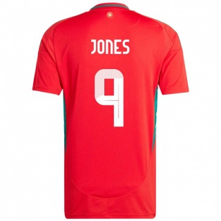 גברים ויילס Sam Jones #9 אָדוֹם ג'רזי ביתית 24-26 חולצה קצרה