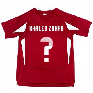 גברים קטאר Abdelrahman Khaled Zahab #0 אָדוֹם ג'רזי ביתית 24-26 חולצה קצרה