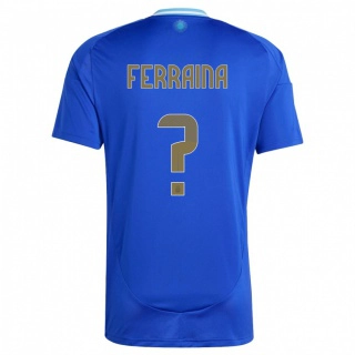 גברים ארגנטינה Giovanni Ferraina #0 כְּחוֹל הרחק ג'רזי 24-26 חולצה קצרה