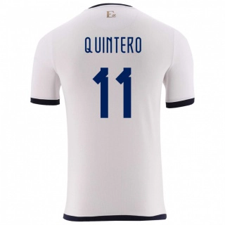 גברים אקוודור Edwin Quintero #11 לבן הרחק ג'רזי 24-26 חולצה קצרה