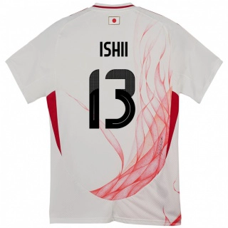 גברים יַפָּן Hisatsugu Ishii #13 לָבָן הרחק ג'רזי 24-26 חולצה קצרה