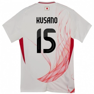 גברים יַפָּן Riku Kusano #15 לָבָן הרחק ג'רזי 24-26 חולצה קצרה
