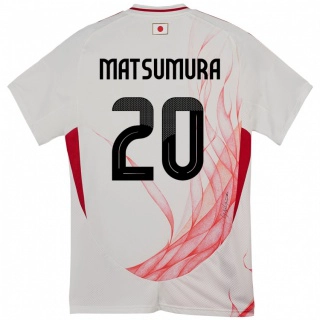 גברים יַפָּן Yuta Matsumura #20 לָבָן הרחק ג'רזי 24-26 חולצה קצרה