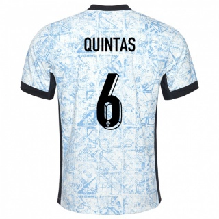 גברים פורטוגל Rafael Quintas #6 כחול שמנת הרחק ג'רזי 24-26 חולצה קצרה