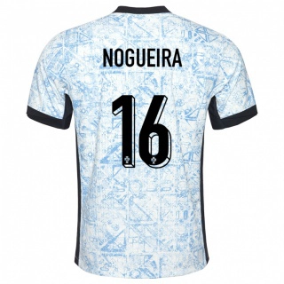 גברים פורטוגל Rodrigo Nogueira #16 כחול שמנת הרחק ג'רזי 24-26 חולצה קצרה