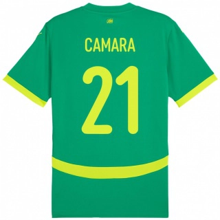 גברים סנגל Mamadou Camara #21 יָרוֹק הרחק ג'רזי 24-26 חולצה קצרה