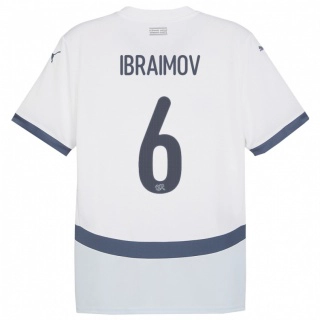 גברים שווייץ Leonit Ibraimov #6 לבן הרחק ג'רזי 24-26 חולצה קצרה