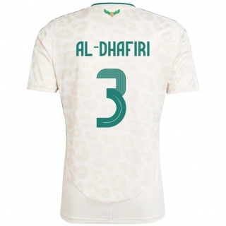 גברים ערב הסעודית Yasser Al-Dhafiri #3 לָבָן הרחק ג'רזי 24-26 חולצה קצרה