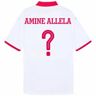 גברים תוניסיה Mohamed Amine Allela #0 לָבָן הרחק ג'רזי 24-26 חולצה קצרה