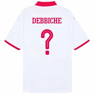 גברים תוניסיה Wael Debbiche #0 לָבָן הרחק ג'רזי 24-26 חולצה קצרה