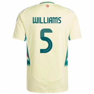 גברים ויילס Ashton Williams #5 בז' צהוב הרחק ג'רזי 24-26 חולצה קצרה
