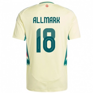 גברים ויילס Hayden Allmark #18 בז' צהוב הרחק ג'רזי 24-26 חולצה קצרה