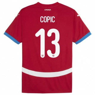 נשים סרביה Milan Copic #13 אָדוֹם ג'רזי ביתית 24-26 חולצה קצרה