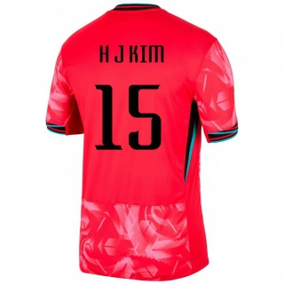 נשים דרום קוריאה Ji-Ho Kim #15 אָדוֹם ג'רזי ביתית 24-26 חולצה קצרה