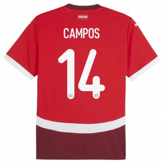 נשים שווייץ Luan Campos #14 אָדוֹם ג'רזי ביתית 24-26 חולצה קצרה