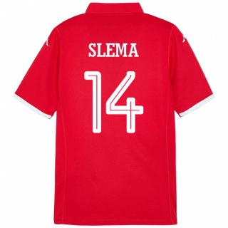 נשים תוניסיה Mazen Slema #14 אָדוֹם ג'רזי ביתית 24-26 חולצה קצרה