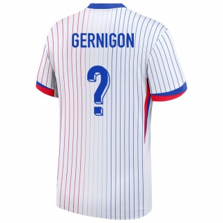 נשים צרפת Maël Gernigon #0 לבן הרחק ג'רזי 24-26 חולצה קצרה