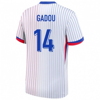 נשים צרפת Joane Gadou #14 לבן הרחק ג'רזי 24-26 חולצה קצרה