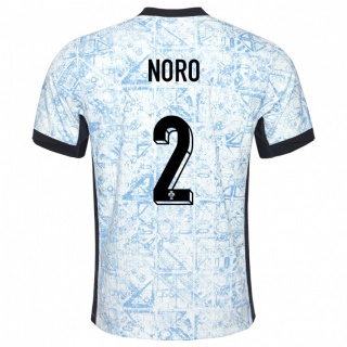 נשים פורטוגל Jonatás Noro #2 כחול שמנת הרחק ג'רזי 24-26 חולצה קצרה