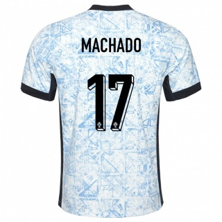 נשים פורטוגל André Machado #17 כחול שמנת הרחק ג'רזי 24-26 חולצה קצרה