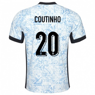 נשים פורטוגל Ricardo Coutinho #20 כחול שמנת הרחק ג'רזי 24-26 חולצה קצרה
