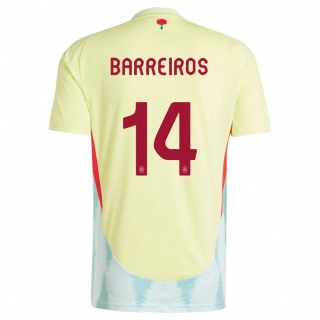 נשים ספרד Iago Barreiros #14 צהוב הרחק ג'רזי 24-26 חולצה קצרה