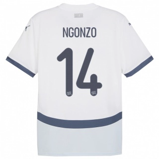 נשים שווייץ Dircssi Ngonzo #14 לבן הרחק ג'רזי 24-26 חולצה קצרה