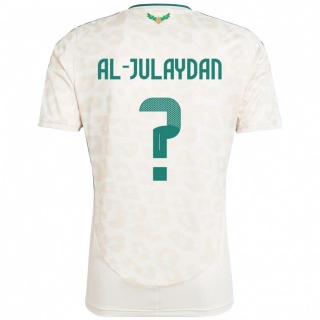 נשים ערב הסעודית Ahmed Al-Julaydan #0 לָבָן הרחק ג'רזי 24-26 חולצה קצרה