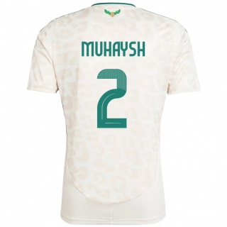 נשים ערב הסעודית Mohammed Muhaysh #2 לָבָן הרחק ג'רזי 24-26 חולצה קצרה