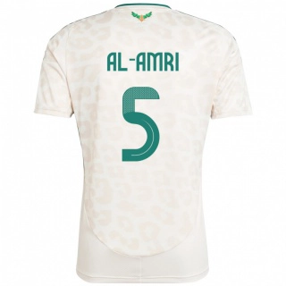 נשים ערב הסעודית Husam Al-Amri #5 לָבָן הרחק ג'רזי 24-26 חולצה קצרה