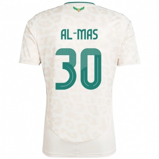 נשים ערב הסעודית Abdullah Al-Mas #30 לָבָן הרחק ג'רזי 24-26 חולצה קצרה