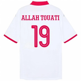 נשים תוניסיה Amen Allah Touati #19 לָבָן הרחק ג'רזי 24-26 חולצה קצרה