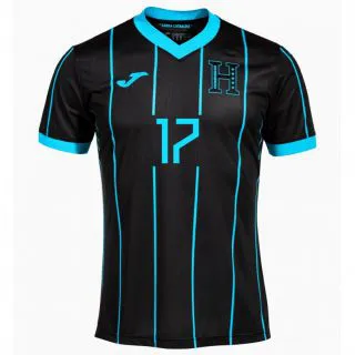 גברים הונדורס סמואל אלוויר #17 שָׁחוֹר הרחק ג'רזי 24-26 חולצה קצרה