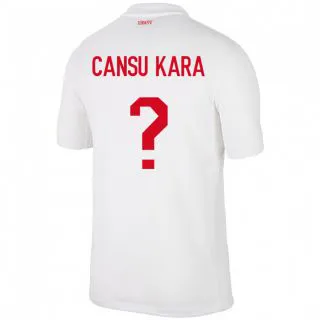 ילדים טורקיה İlayda Cansu Kara #0 לבן ג'רזי ביתית 24-26 חולצה קצרה