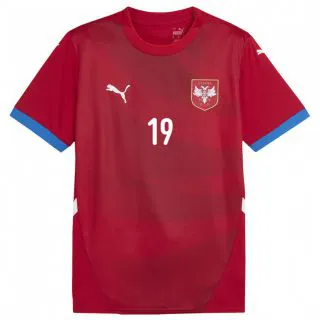 גברים סרביה Dusan Radovic #19 אָדוֹם ג'רזי ביתית 24-26 חולצה קצרה