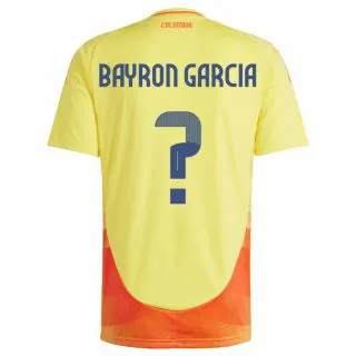 גברים קולומביה Bayron García #0 צהוב ג'רזי ביתית 24-26 חולצה קצרה