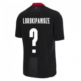 גברים גאורגיה Dachi Lordkipanidze #0 שָׁחוֹר הרחק ג'רזי 24-26 חולצה קצרה