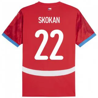 נשים צ'כיה Vitek Skokan #22 אָדוֹם ג'רזי ביתית 24-26 חולצה קצרה