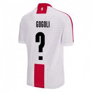 נשים גאורגיה Dachi Gogoli #0 לבן ג'רזי ביתית 24-26 חולצה קצרה