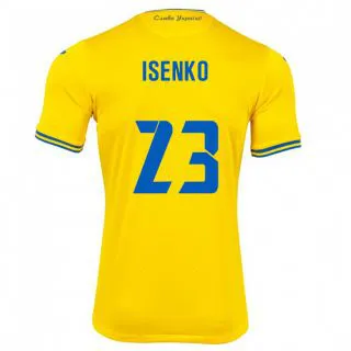 נשים אוקראינה Pavlo Isenko #23 צהוב ג'רזי ביתית 24-26 חולצה קצרה