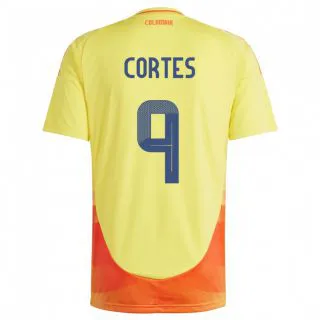 נשים קולומביה Carlos Cortés #9 צהוב ג'רזי ביתית 24-26 חולצה קצרה
