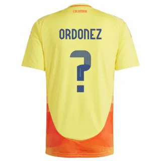 נשים קולומביה Willian Ordóñez #0 צהוב ג'רזי ביתית 24-26 חולצה קצרה