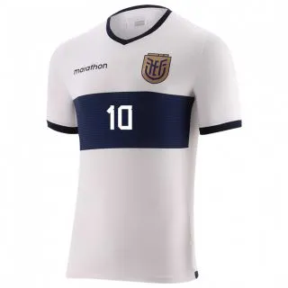 נשים אקוודור ג׳אסטין לרמה #10 לבן הרחק ג'רזי 24-26 חולצה קצרה