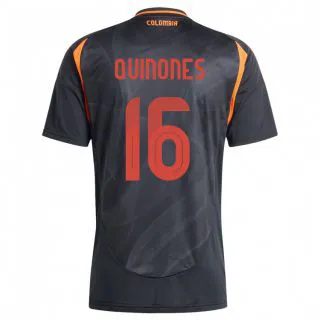 נשים קולומביה Nelson Quiñónes #16 שָׁחוֹר הרחק ג'רזי 24-26 חולצה קצרה