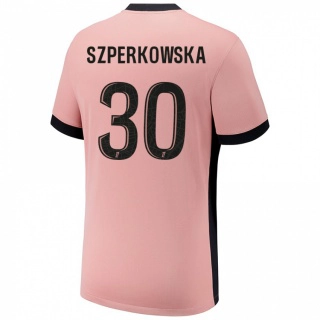 ילדים Oliwia Szperkowska #30 ורוד חלודה ג'רזי קיט שלישי 2024/25 חולצה קצרה