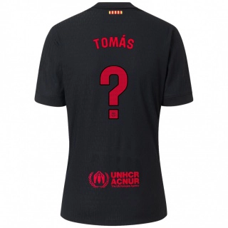 גברים Roberto Tomás #0 שחור אדום הרחק ג'רזי 2024/25 חולצה קצרה