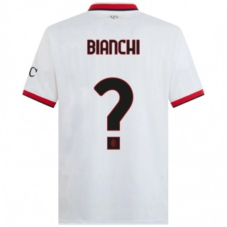 נשים Alessandro Bianchi #0 לבן שחור אדום הרחק ג'רזי 2024/25 חולצה קצרה