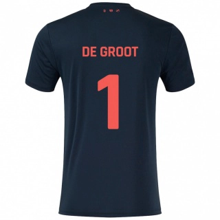 ילדים Jasmijn De Groot #1 שחור אדום הרחק ג'רזי 2024/25 חולצה קצרה